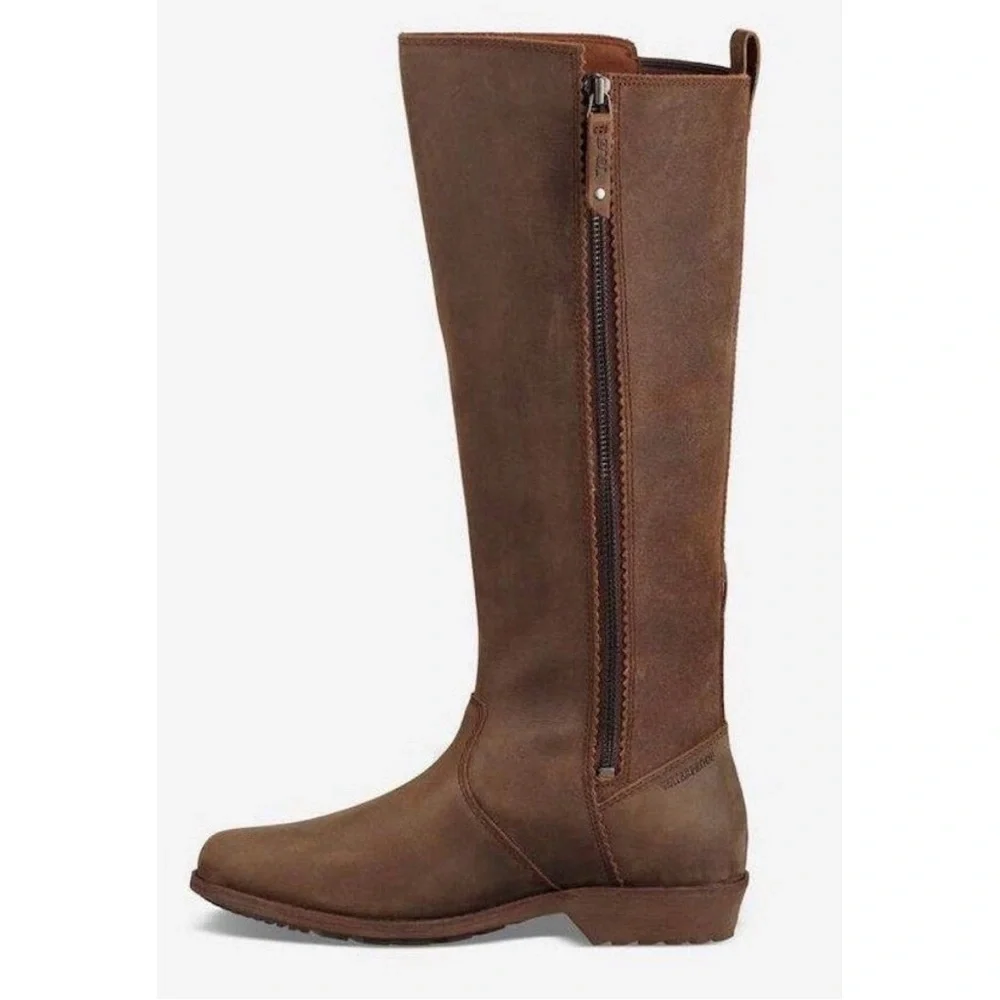 Teva Ellery Tall Waterproof Women’s Brown Leather Boots Size 6